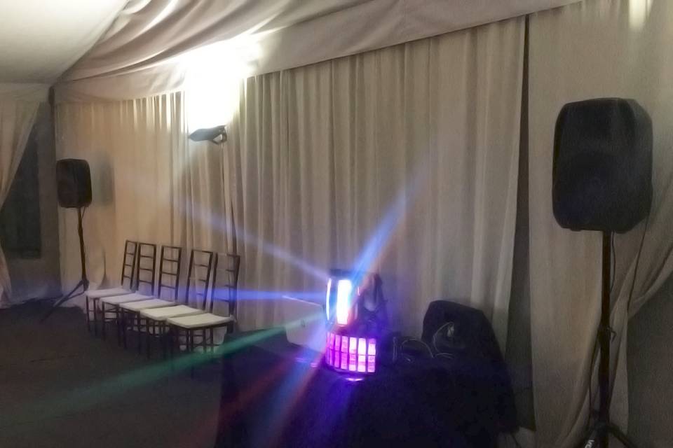 Iluminación y sonido para boda