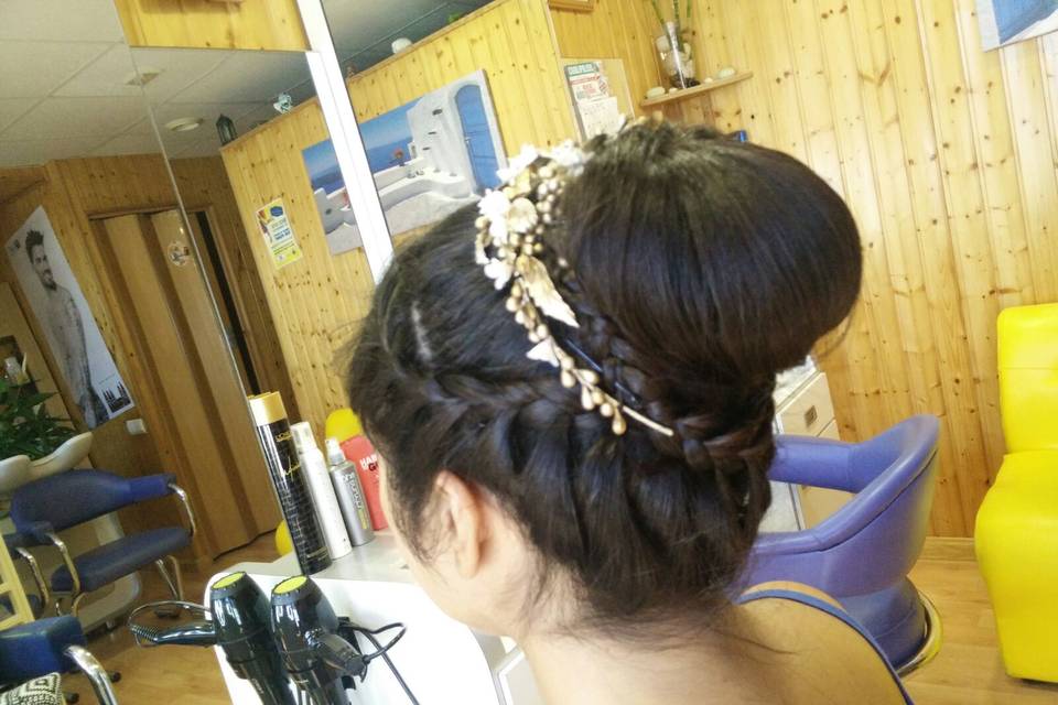 Recogido alto y trenza