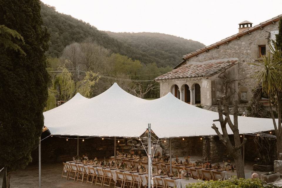 Set up dinner in patio