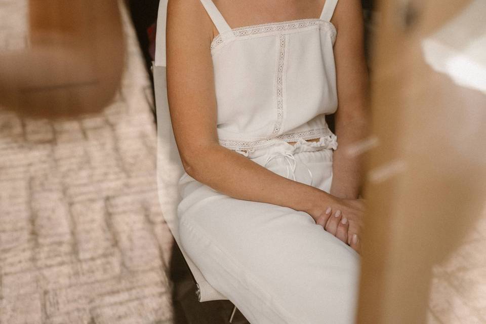 Bride getting ready