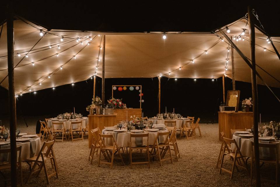 Dinner in stretch tent
