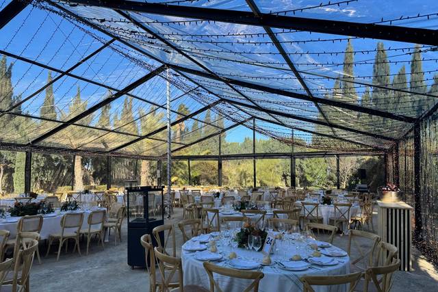 Carpa 15 m transparente-negro
