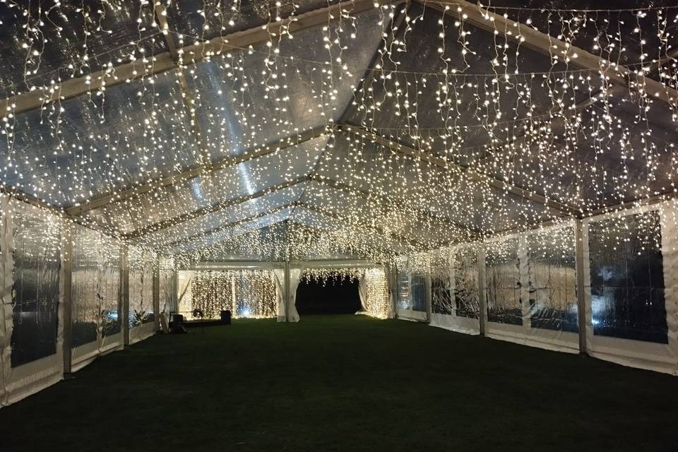 Carpa transparente con led