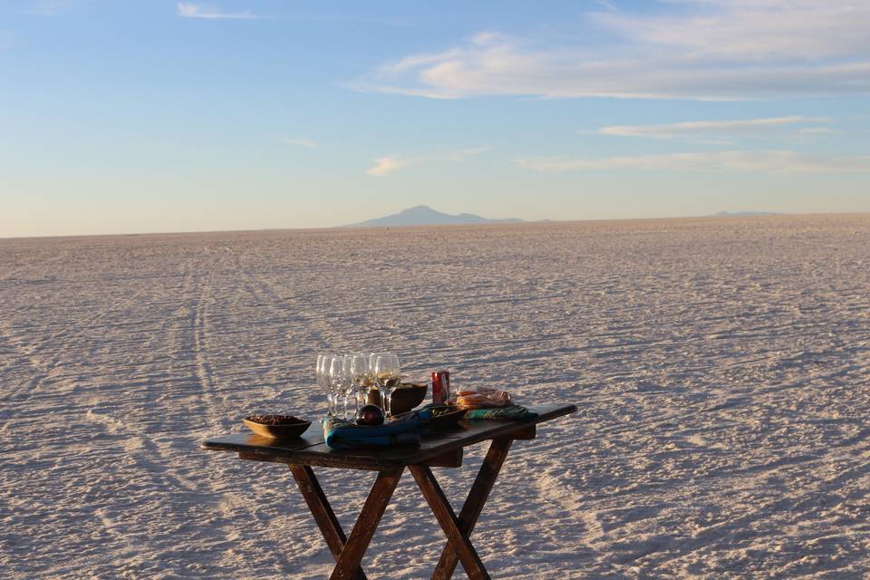 Atardecer en el Salar de Uyuni