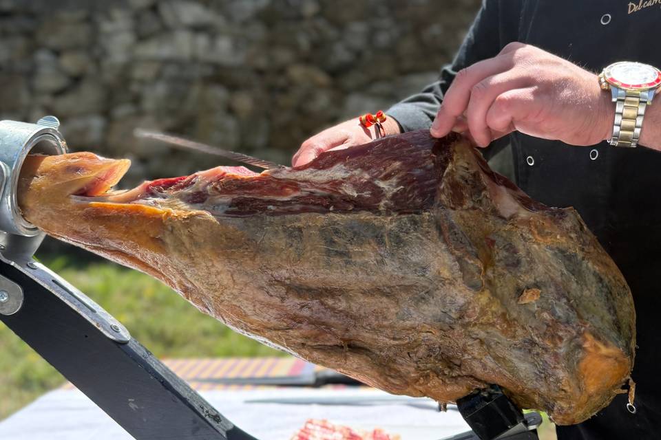 Corte de jamón ibérico