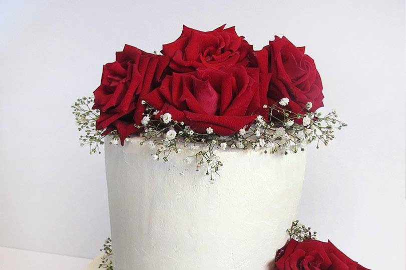 Tarta boda flores naturales