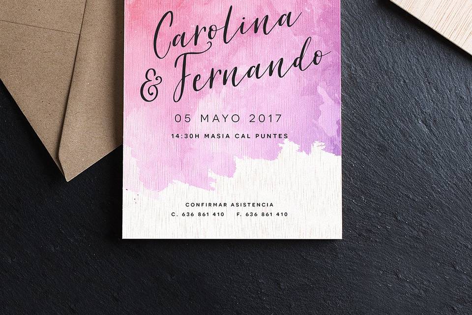 Invitación madera 