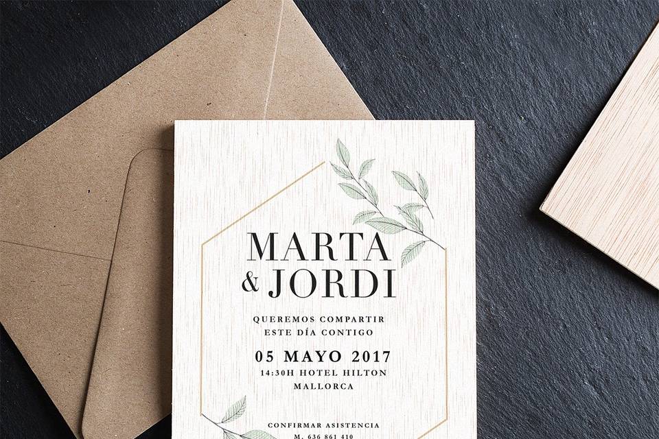 Invitación madera 