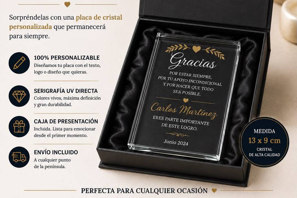 Placa de agradecimiento