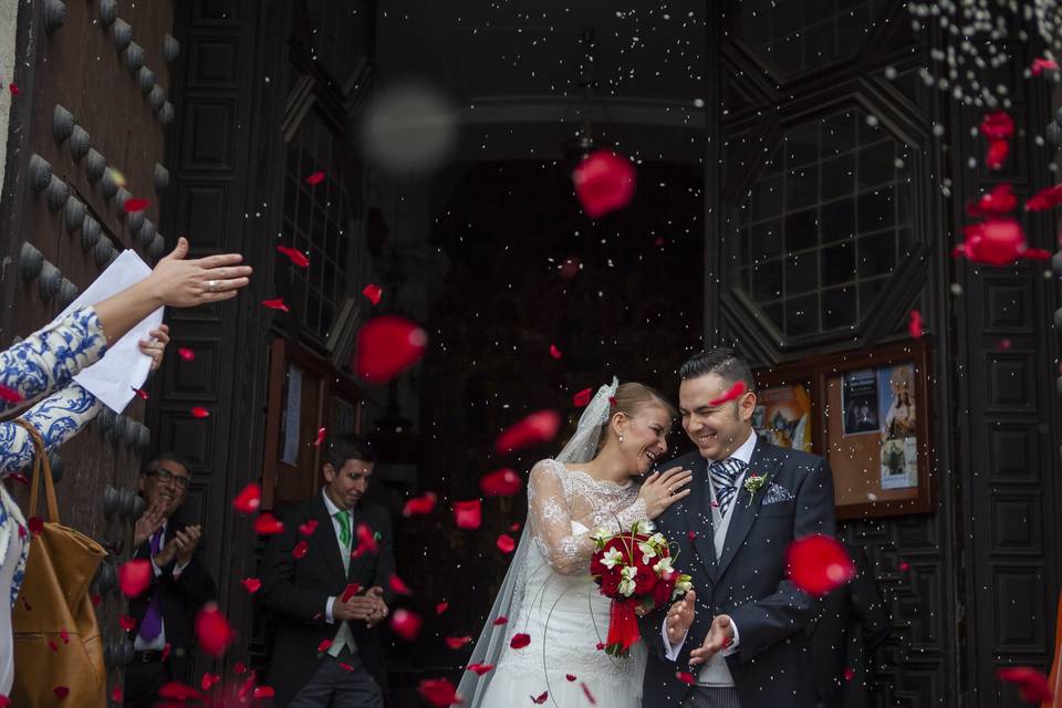 Novios en su boda