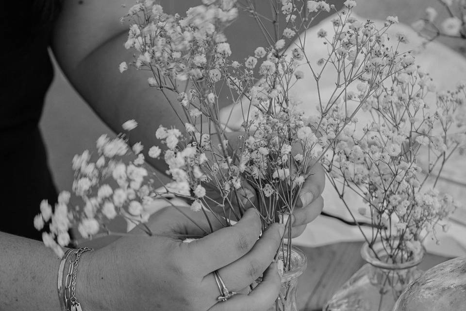 Montaje de flores para evento