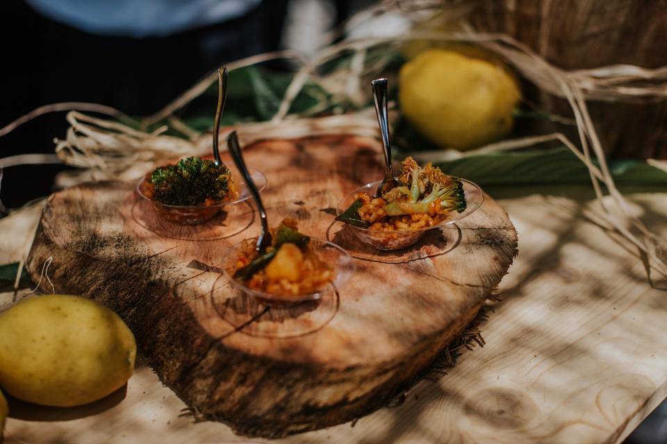 Tapa de paella de verduras