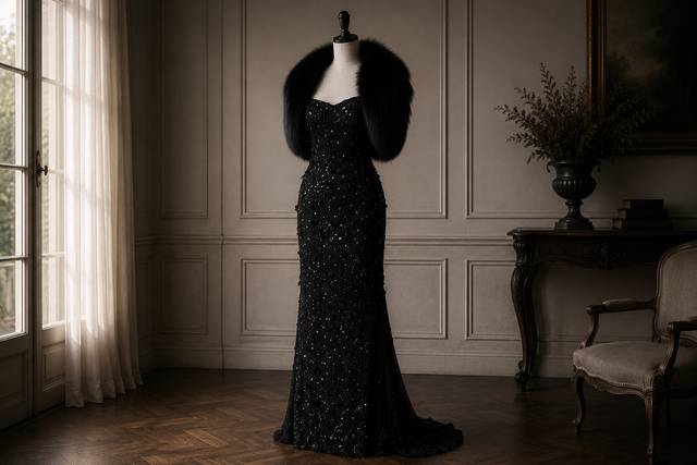 Vestido negro de noche