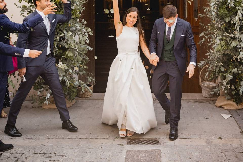 Novios recién casados