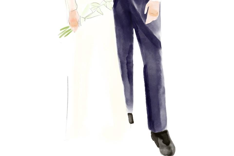 Ilustración novios digital