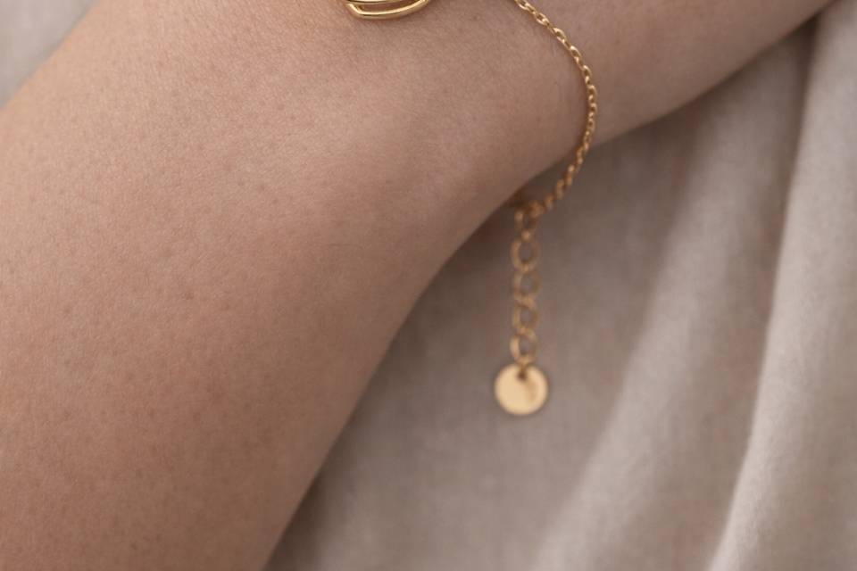 Pulsera de acero inox y oro