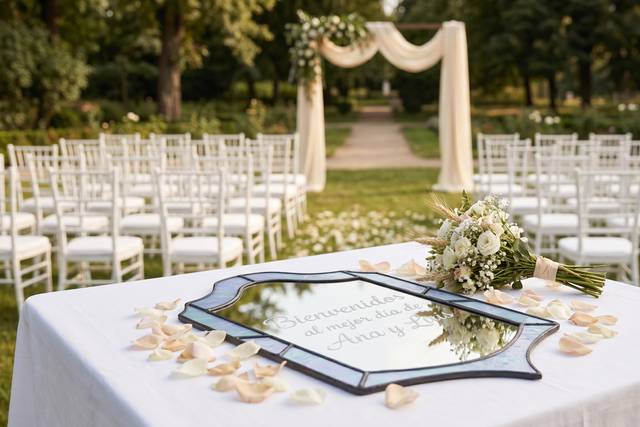Espejo de boda personalizado