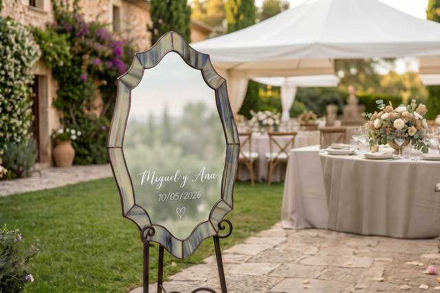 Espejo y decoración de bodas