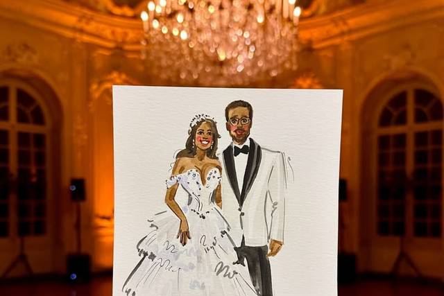 Ilustración de novios