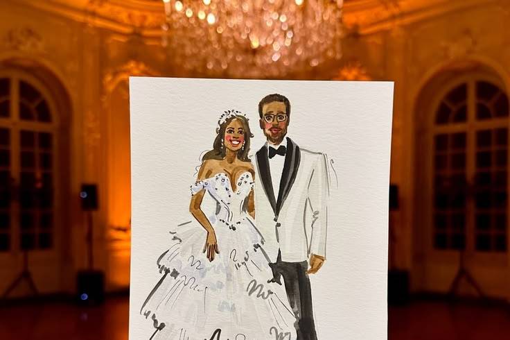 Ilustración de novios