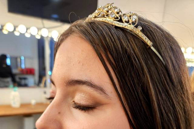 Novia con eyeliner difuminado
