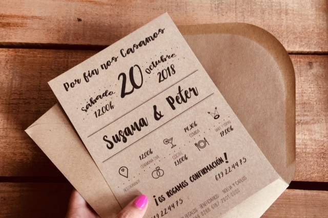 Etiquetas Bengalas Boda Personalizadas Kraft - Tarjetas Kraft