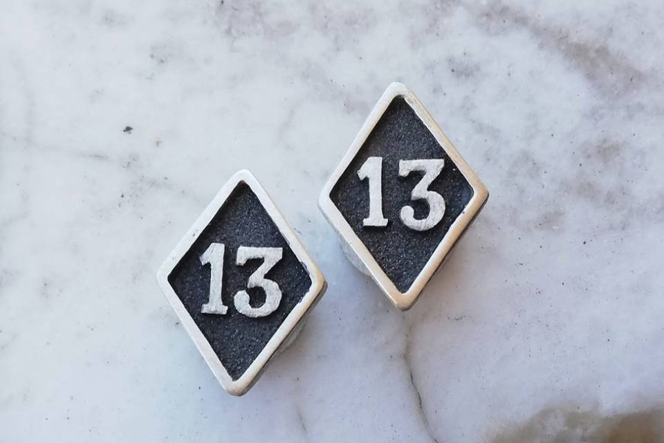 Gemelos número 13 en plata