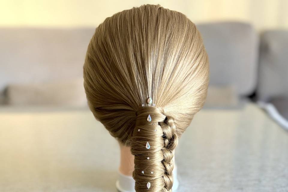 Recogido trenza joya