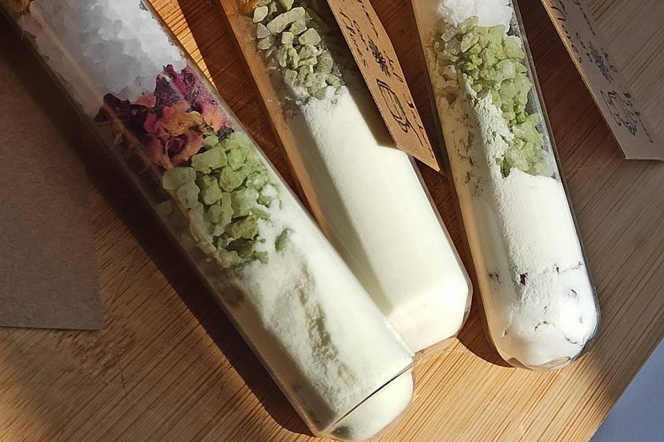 Sales de baño de té matcha