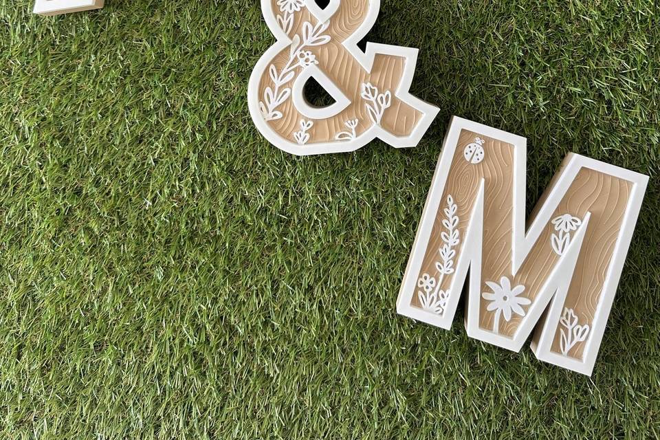 Letras de 15cm para mesa