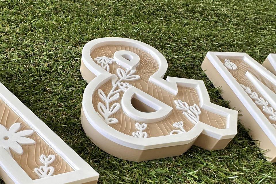 Letras de 15cm para mesa