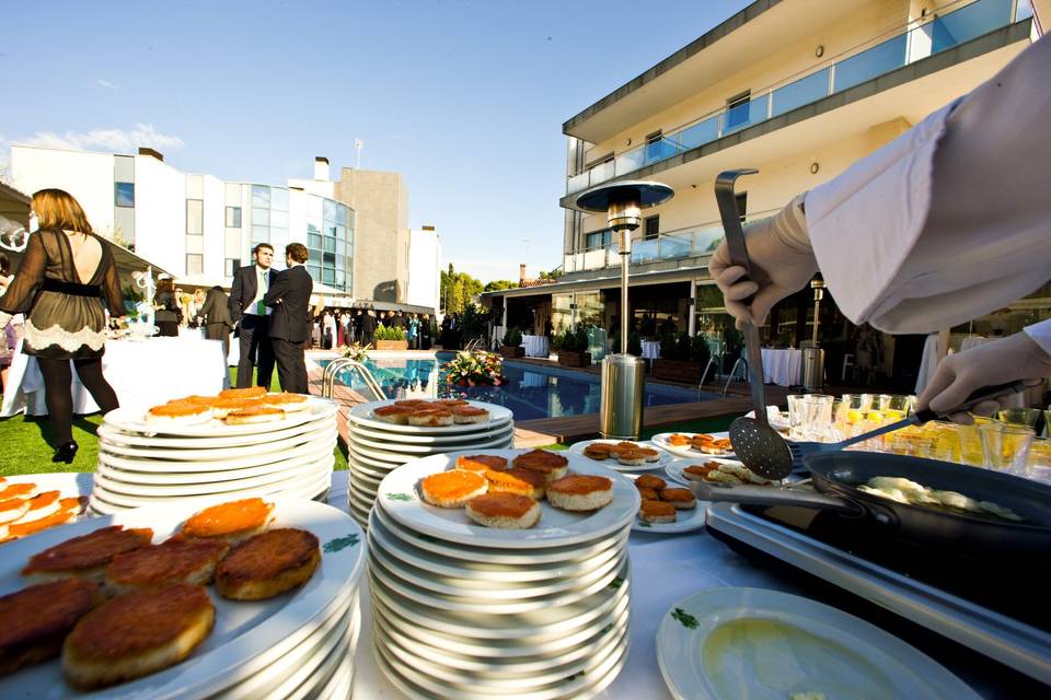 Buffet de huevos de codorniz