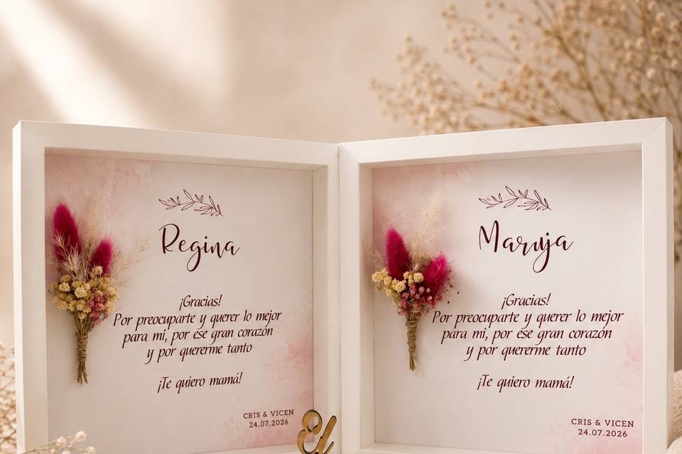 Cuadros dedicatoria boda