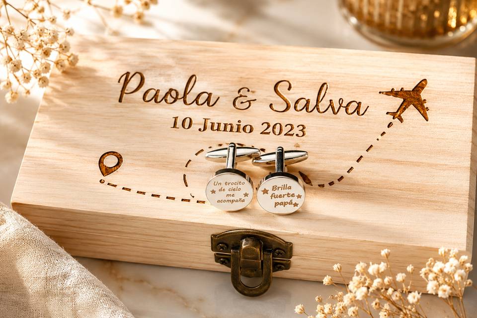 Caja personalizada con gemelos