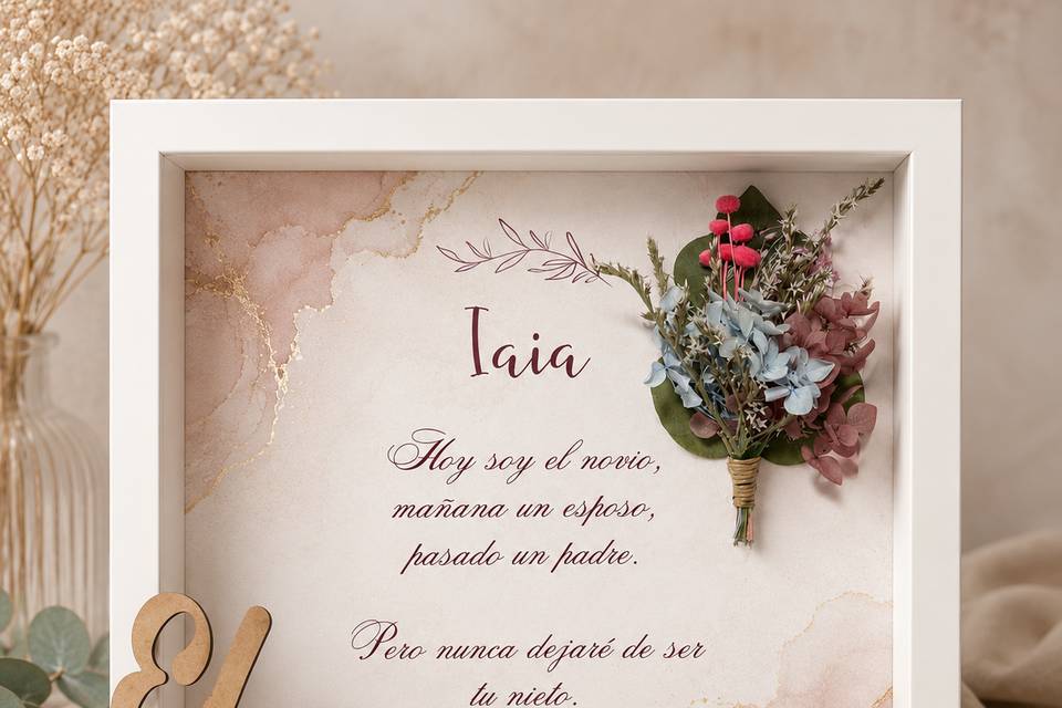 Cuadro dedicatoria boda