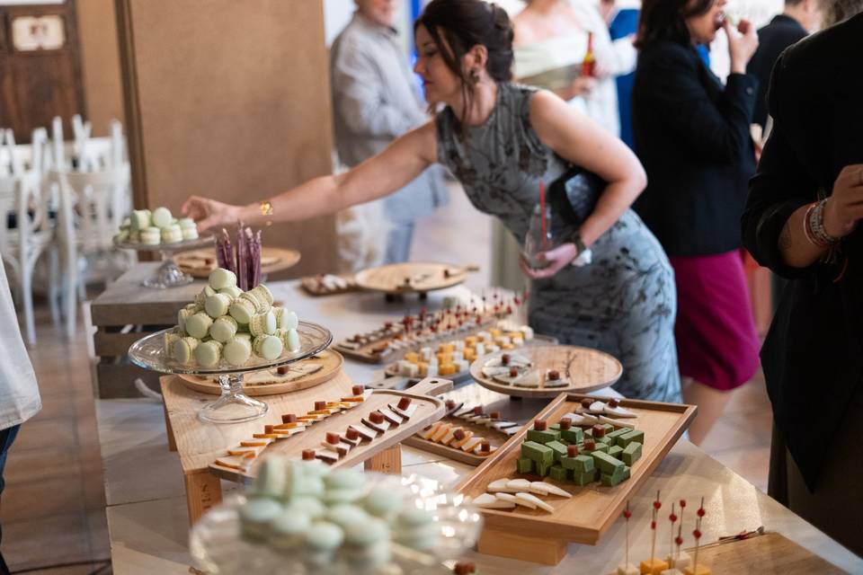 Rincón de queso con macarons