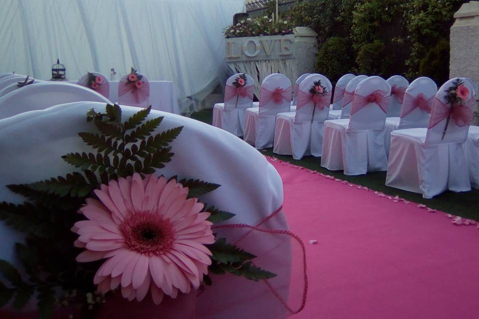 Detalle de boda en exterior