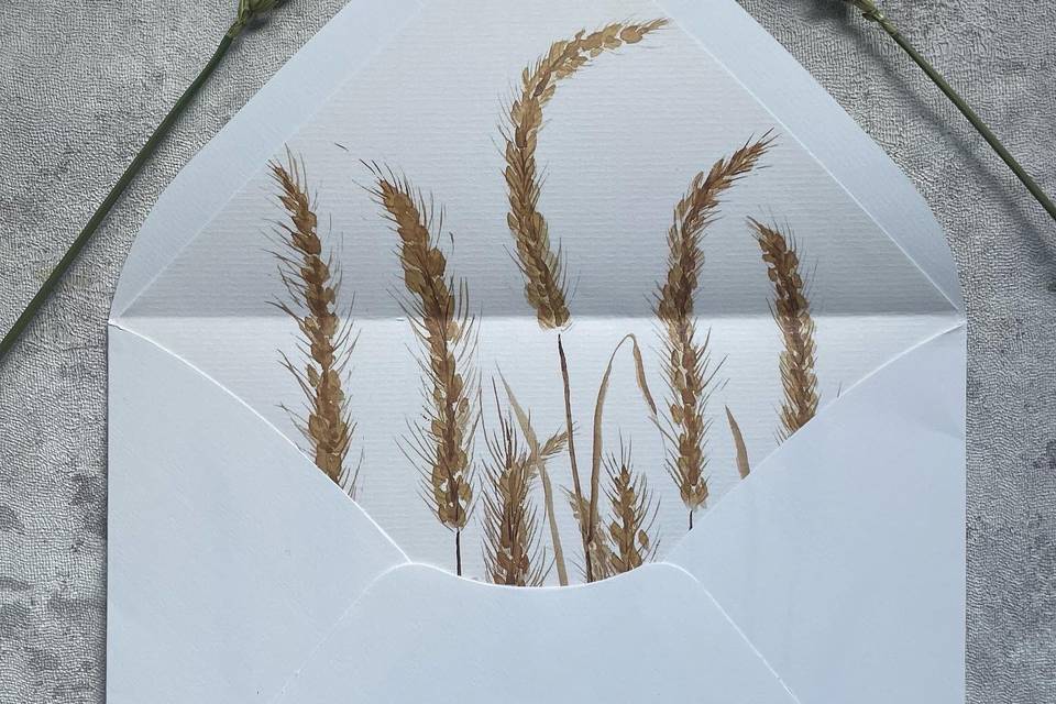 Sobre forrado verjurado trigo