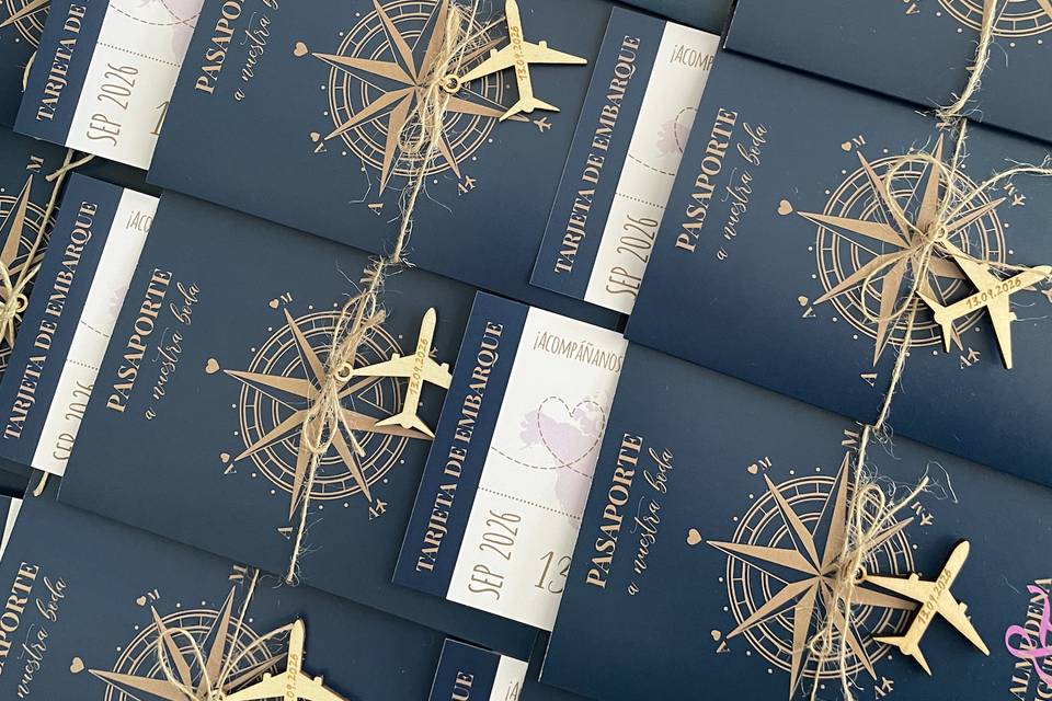 Pasaportes con save the date