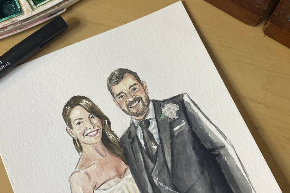 Retrato hecho en postboda