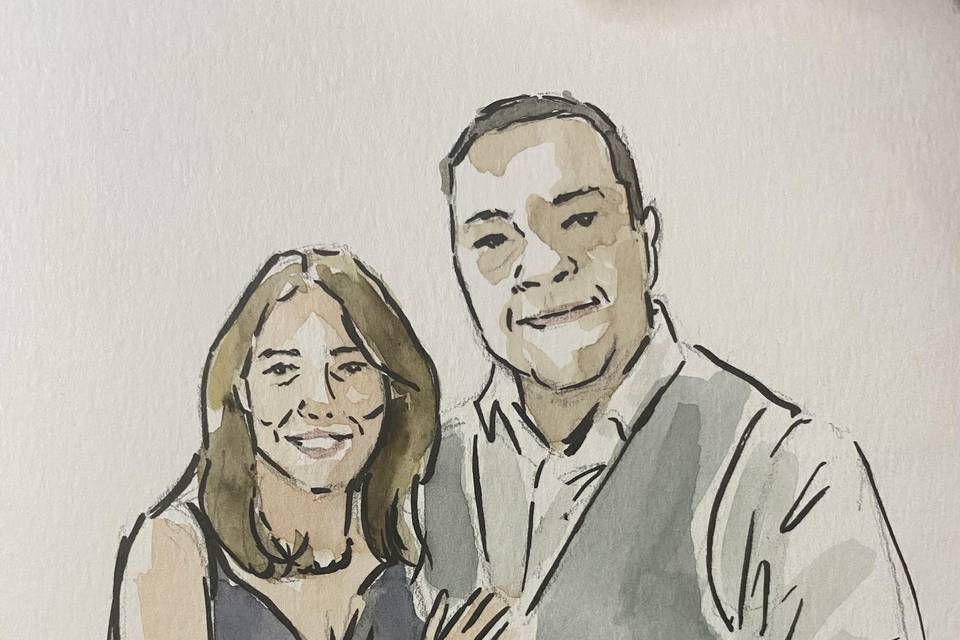 Retrato en acuarela