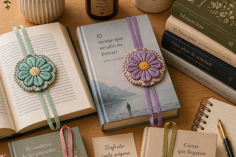 Marcadores de libros bordados