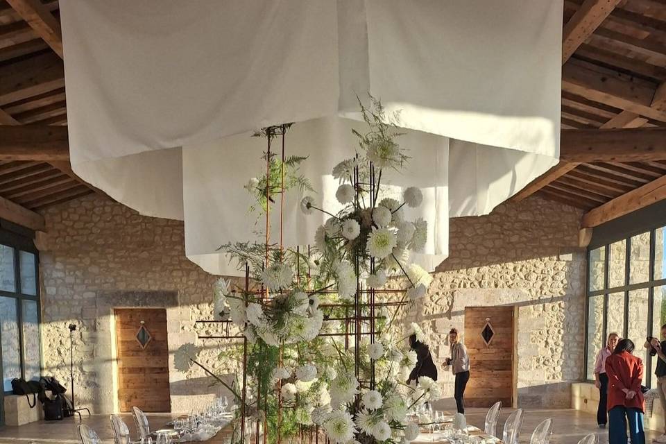 Banquette de bodas en un mas
