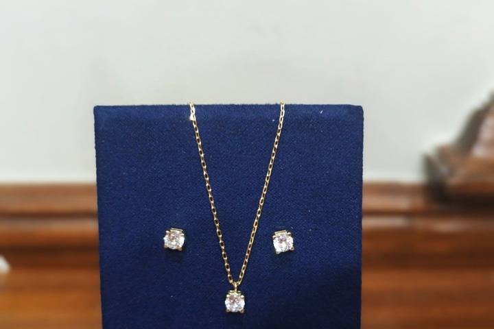 Conjunto Oro Amarillo Diamante