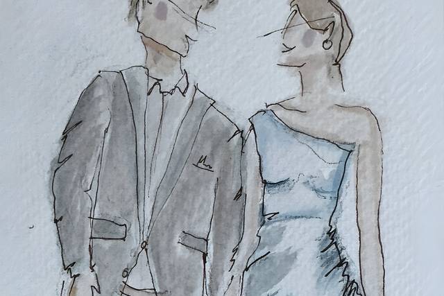 Pareja en Arte en vivo