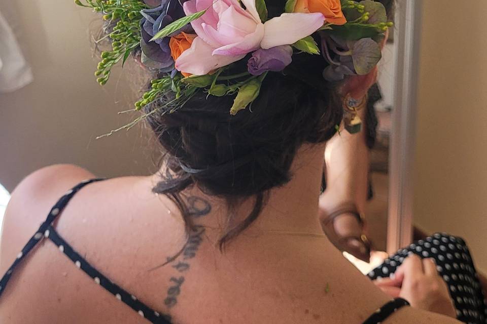 Recogido novia y tocado