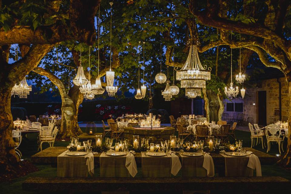 Banquete en patio interior