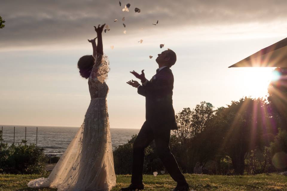 Novia en jardín