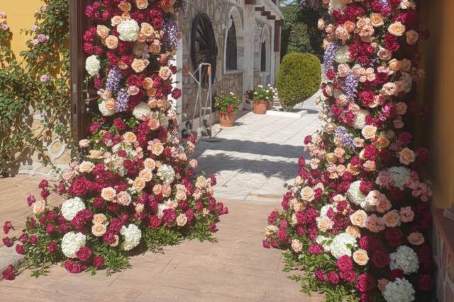 Arco floral zona jardín-