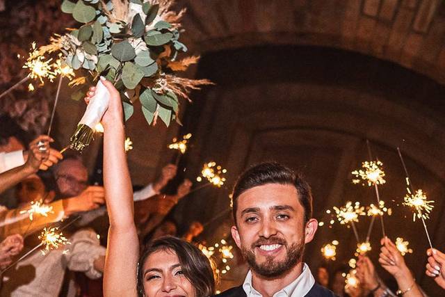 Novios en la recepción